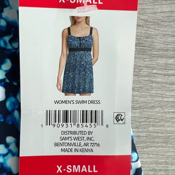 Lands' End Women's Blue Speckled One Piece Swimsuit - Picture 11 of 12